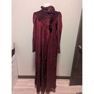 Vintage Michael Alan High Neck Velour Dress Small